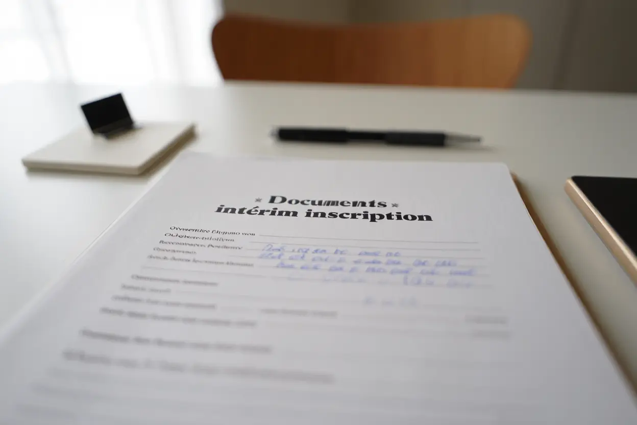 Dossier de documents pour inscription intérim