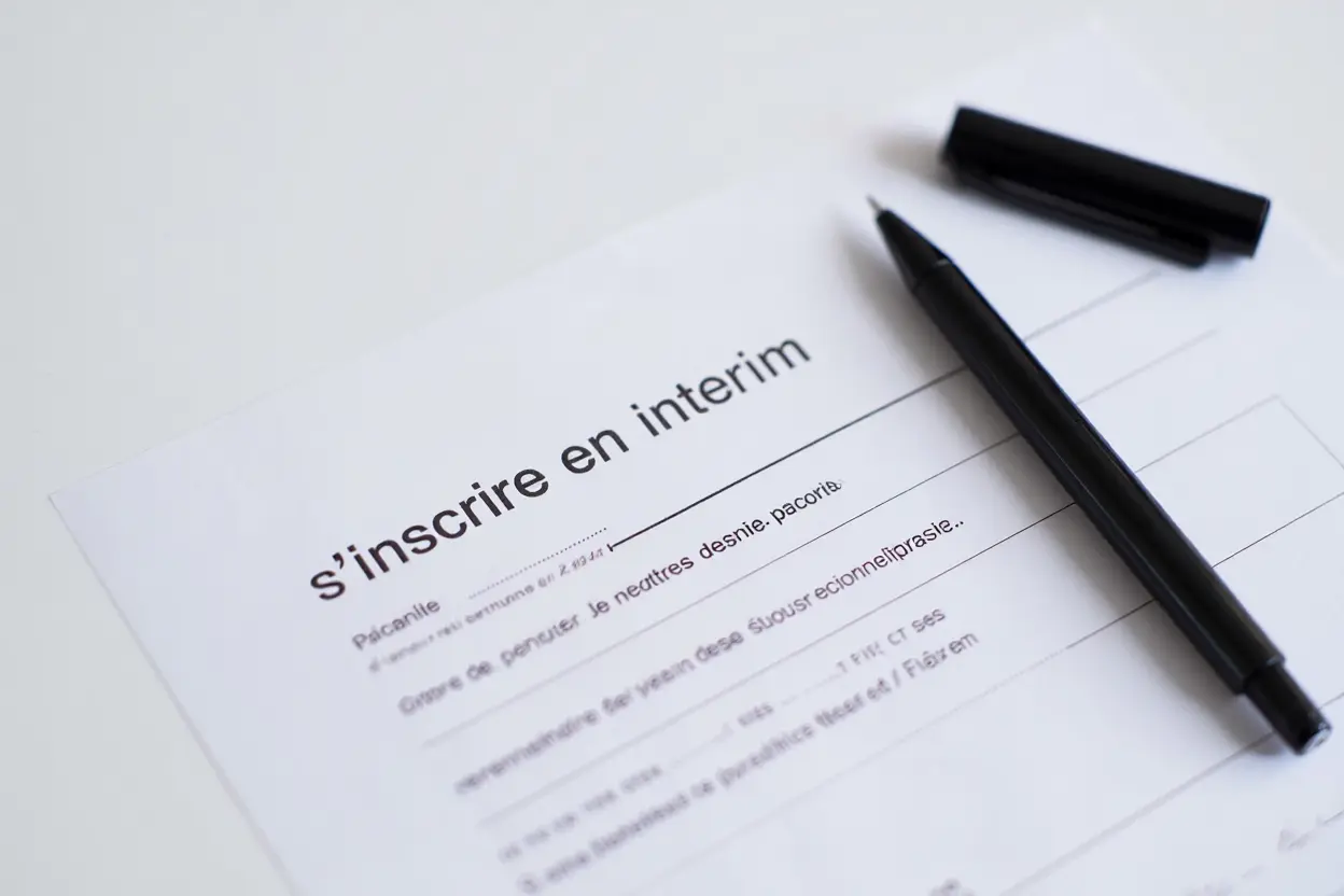 Inscription en agence intérim sur ordinateur