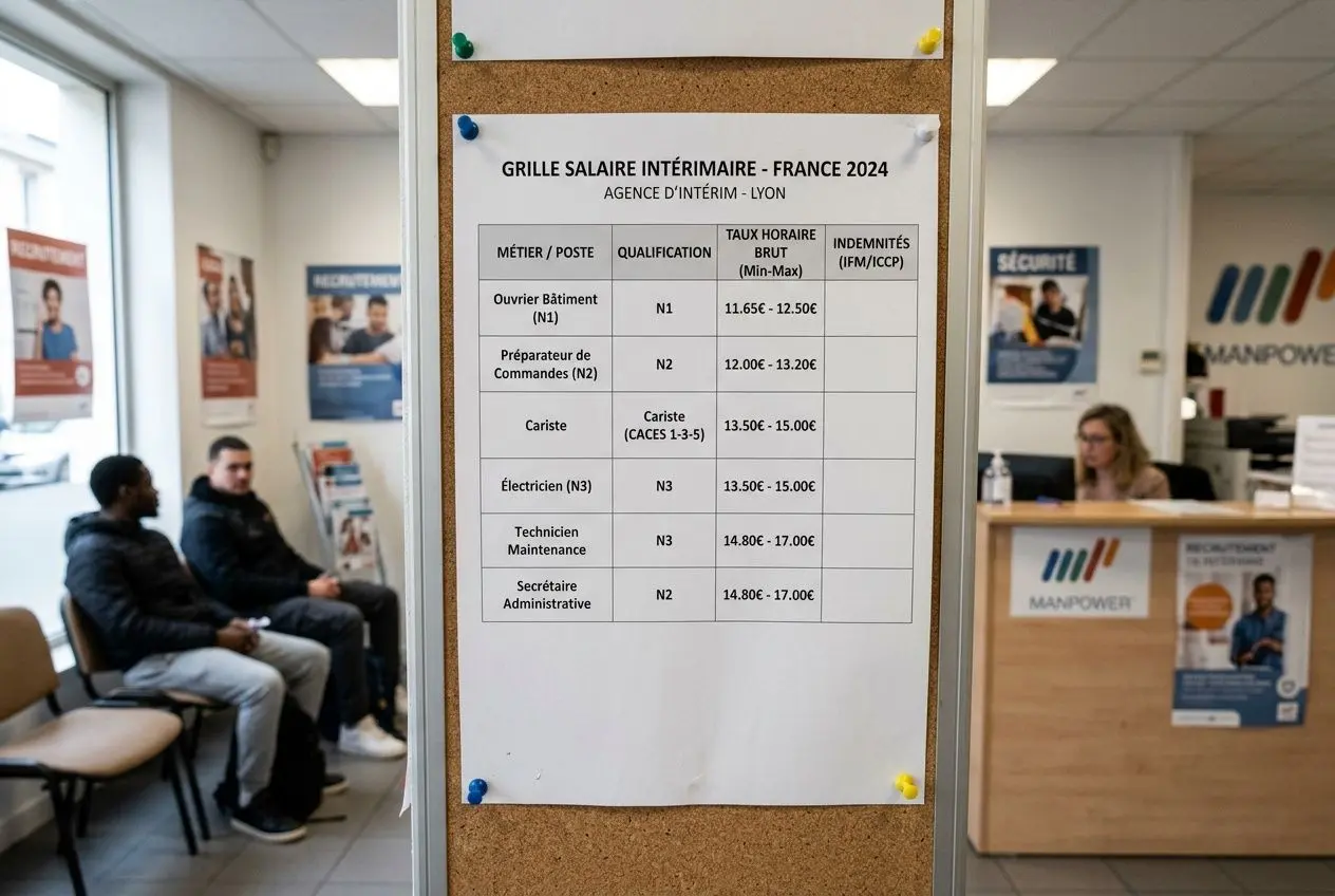 Tableau calcul rémunération intérimaire avec coefficients