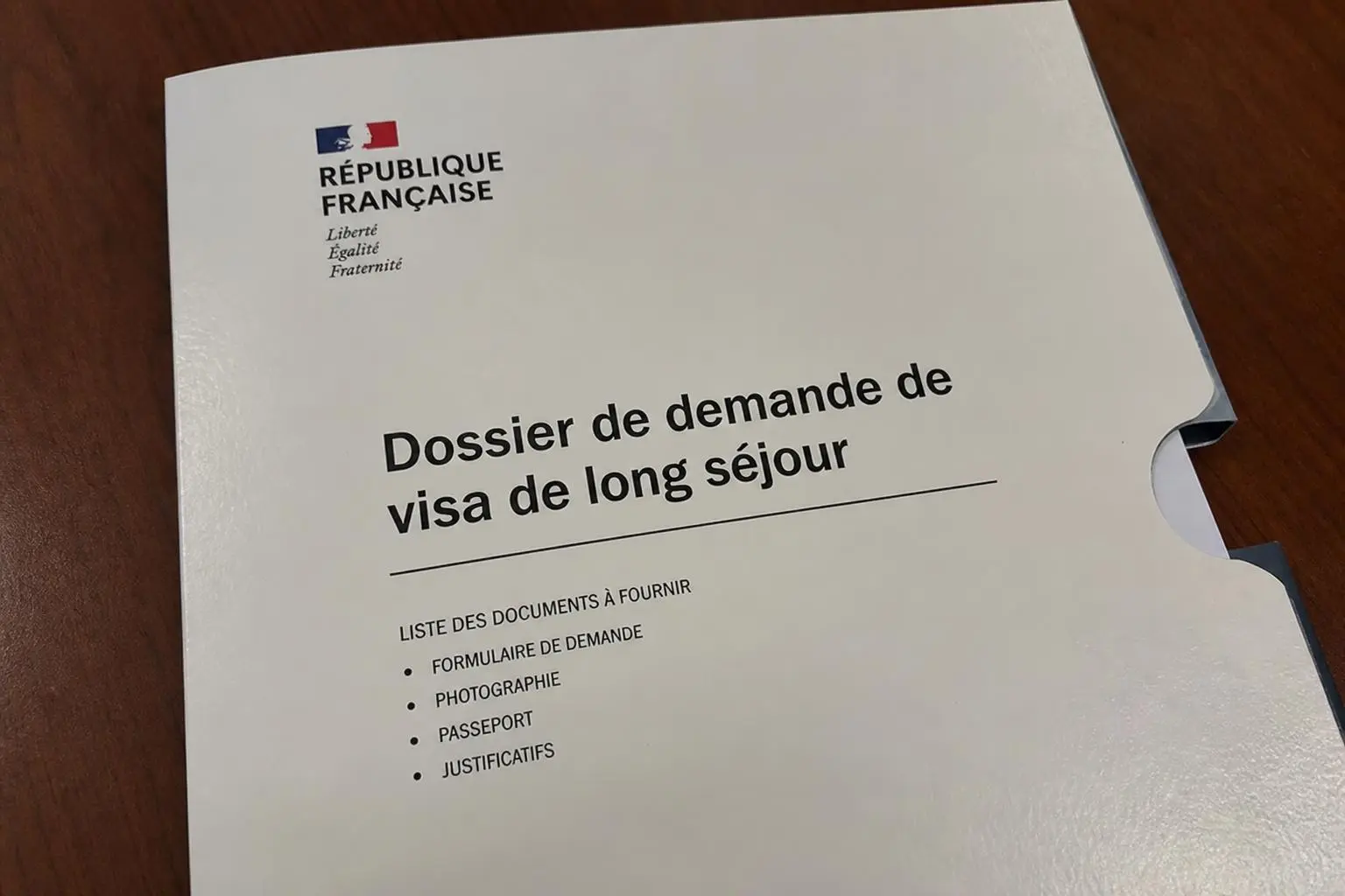 Carte bleue européenne france : dossier d demande de visa de long séjour, affichant un formulaire avec liste de documents à fournir.