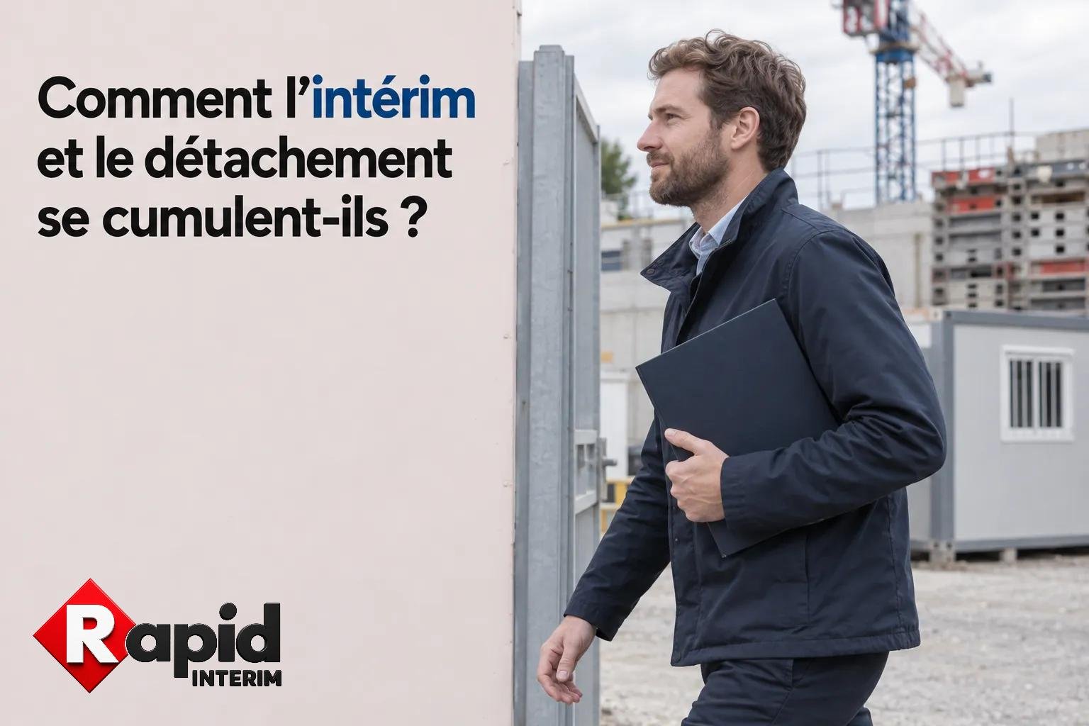 Un homme d’affaires marche à l’extérieur en tenant un dossier, près d’un site industriel.