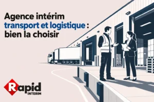 Deux professionnels discutent devant un entrepôt de transport et logistique.